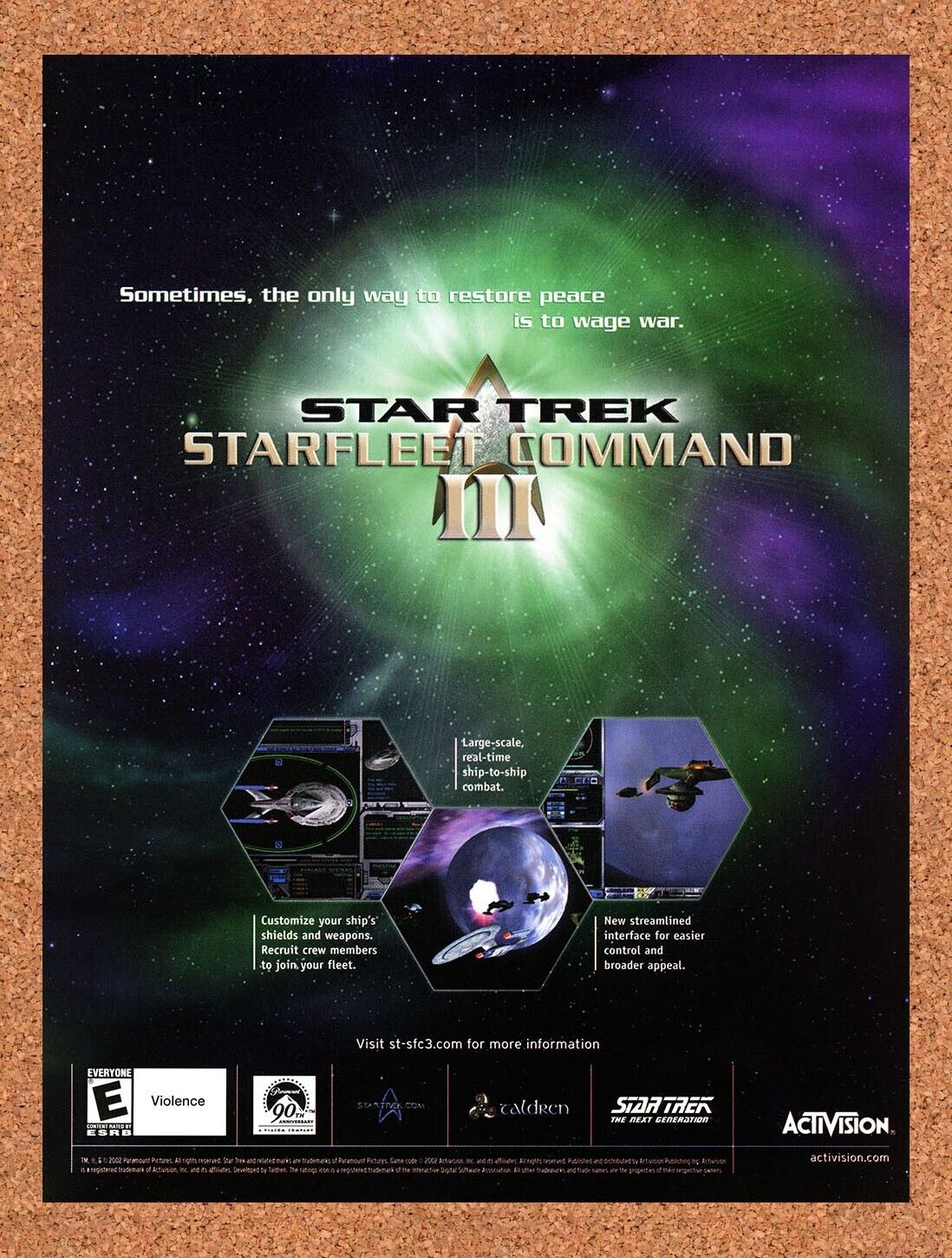 Star Trek Starfleet Command III PC Original 2004 Ad Authentic Video Game Promo