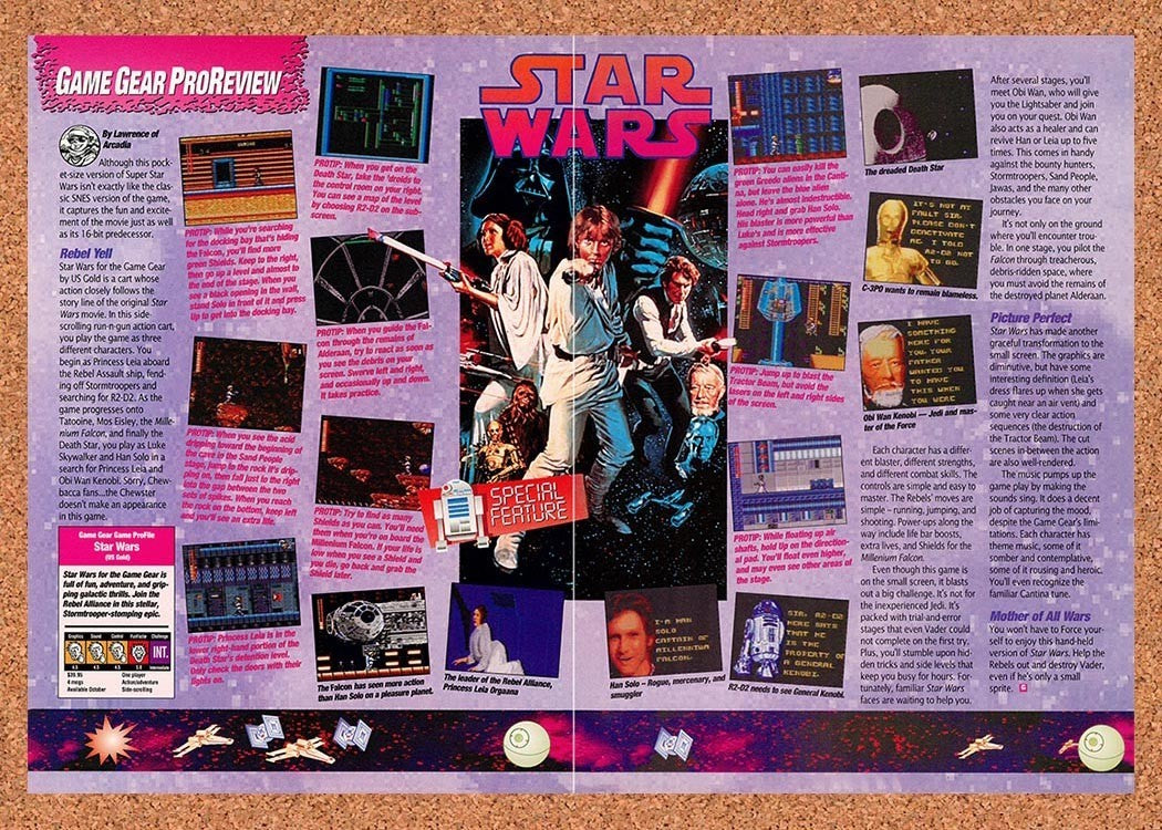 1993 Super Star Wars Game Gear Original Advertisement / Retro Promo vr1