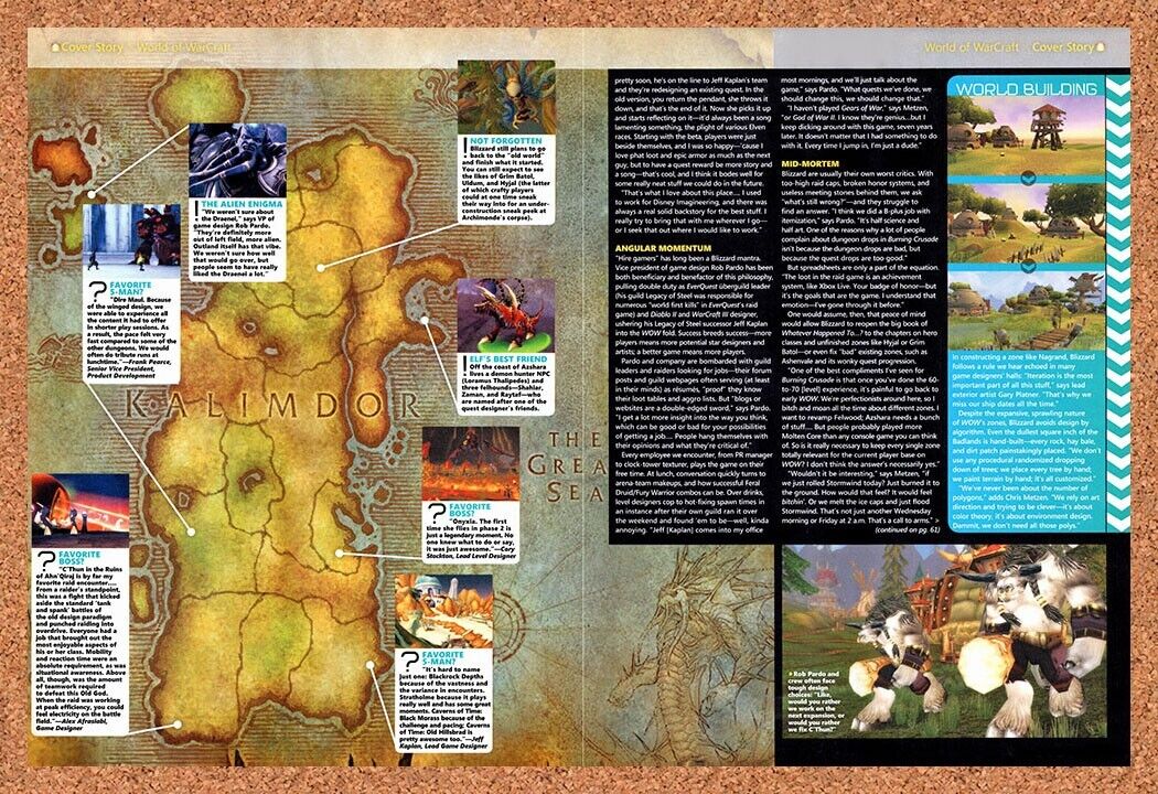 World Of WarCraft Burning Crusade Original 2007 Vintage Ad - Kalimdor Map Promo