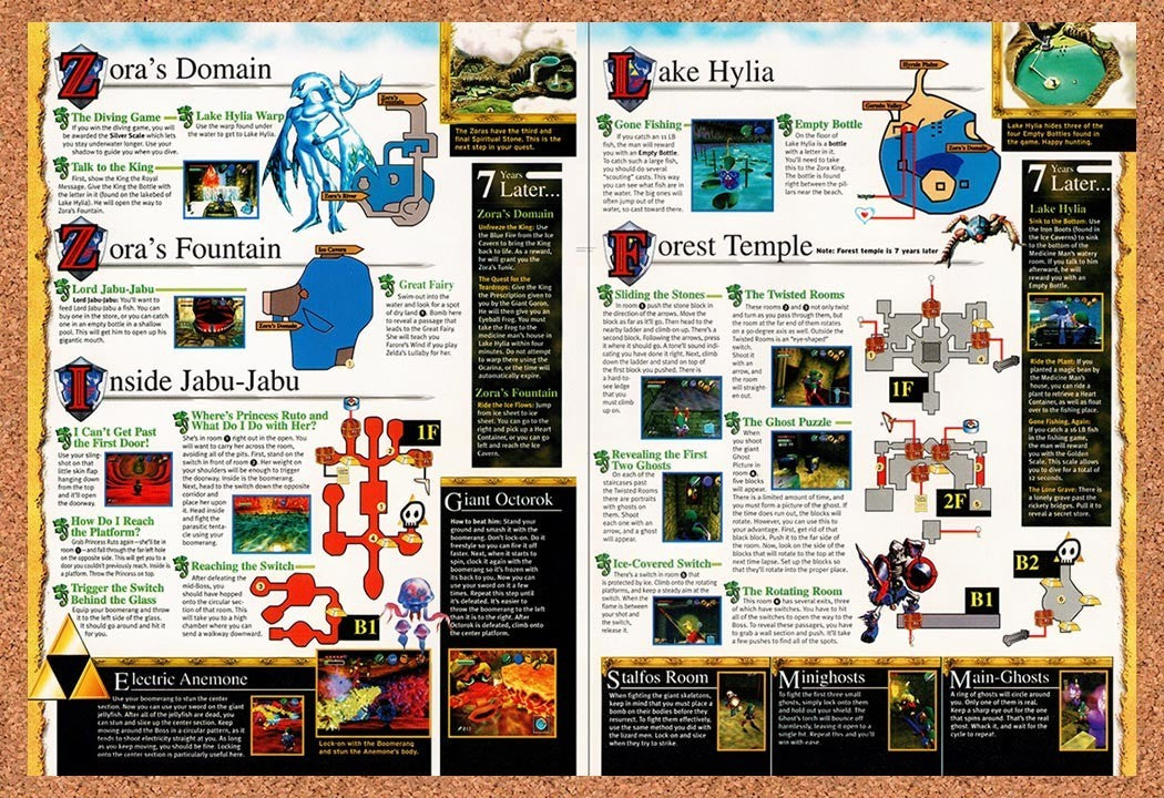 1998 Zelda Ocarina Of Time Zoras Domain Forest Temple Original Ad / Promo vr17