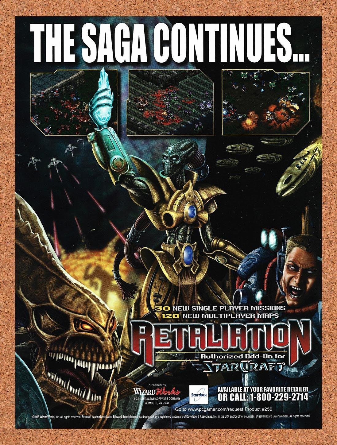 1998 StarCraft Retaliation PC Original Advertisement / Retro Promo v1