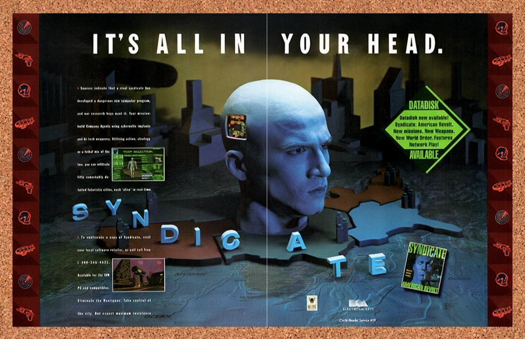 1994 Syndicate American Revolt PC Original Advertisement / Retro Promo v1