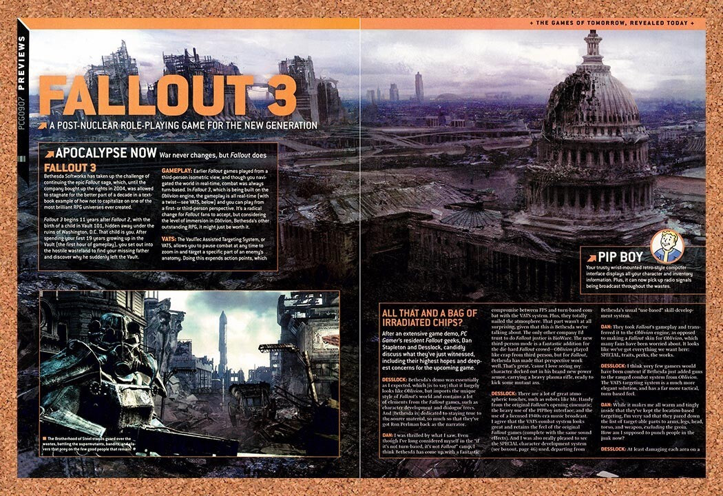 2007 Fallout 3 PC Review Original Advertisement / Retro Wall Art v3