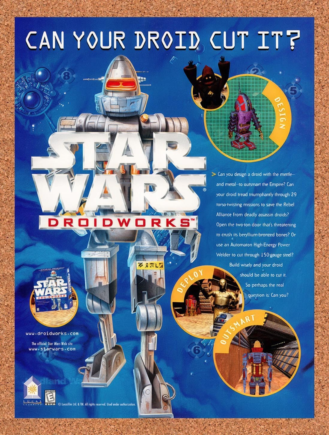 1999 Star Wars Droidworks PC Original Advertisement / Retro Promo v1
