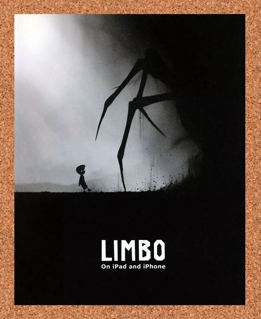 Limbo iPad Mobile Original 2014 Ad Authentic Dark Video Game Promo Artwork