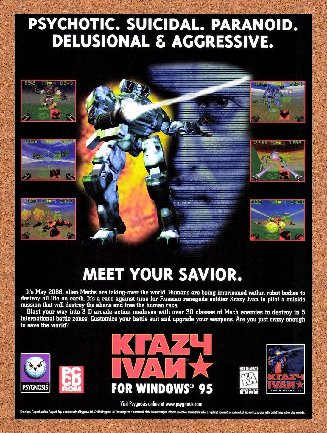 1996 Krazy Ivan PC Original Advertisement / Retro Promo v1