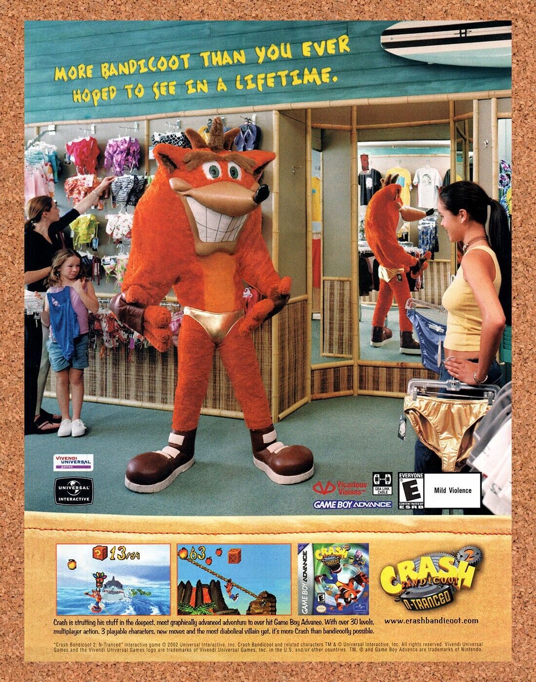 Crash Bandicoot N-Tranced GBA Original 2003 Vintage Ad - Video Game Promo