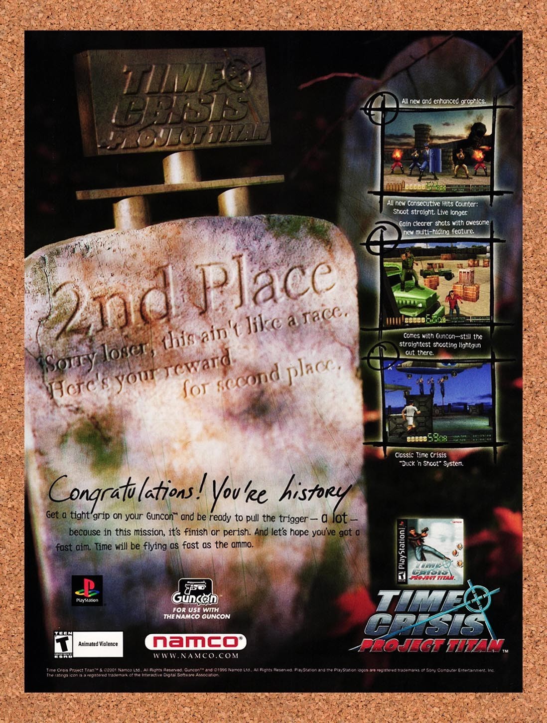 2001 Time Crisis Project Titan PS1 Original Advertisement / Retro Promo v1