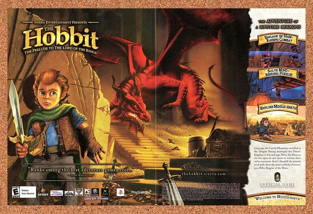 The Hobbit GameCube Original 2003 Vintage Ad - LOTR Video Game Promo