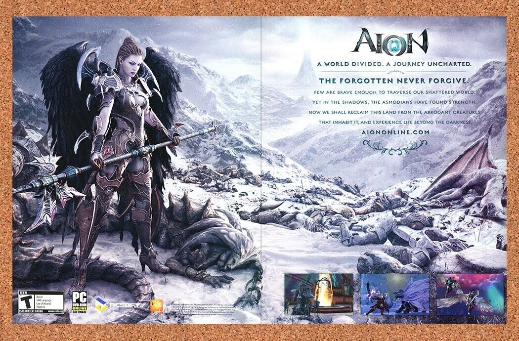 Aion PC Original 2012 Print Ad Authentic NCSoft MMORPG Video Game Promo