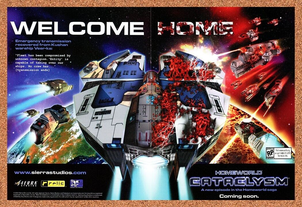 Homeworld Cataclysm PC Original 2002 Ad Authentic Sierra Video Game Promo