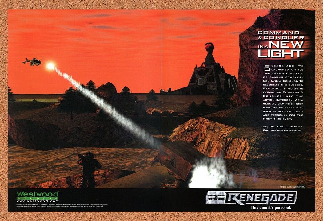 Command And Conquer Renegade PC Original 1999 Ad Authentic Video Game Promo
