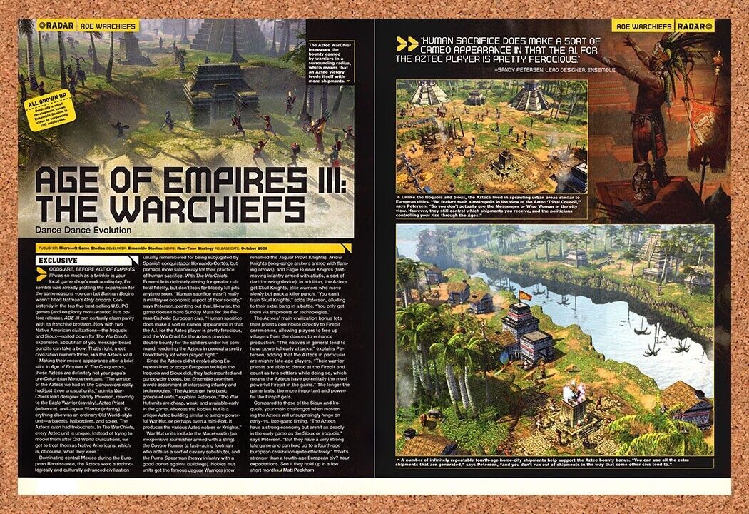 Age Of Empires III Warchiefs PC Original 2006 Ad Authentic Game Review Promo