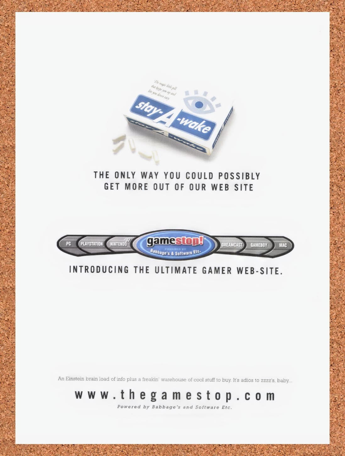 1999 GameStop Ultimate Gamer Web-Site Original Advertisement / Retro Promo v1