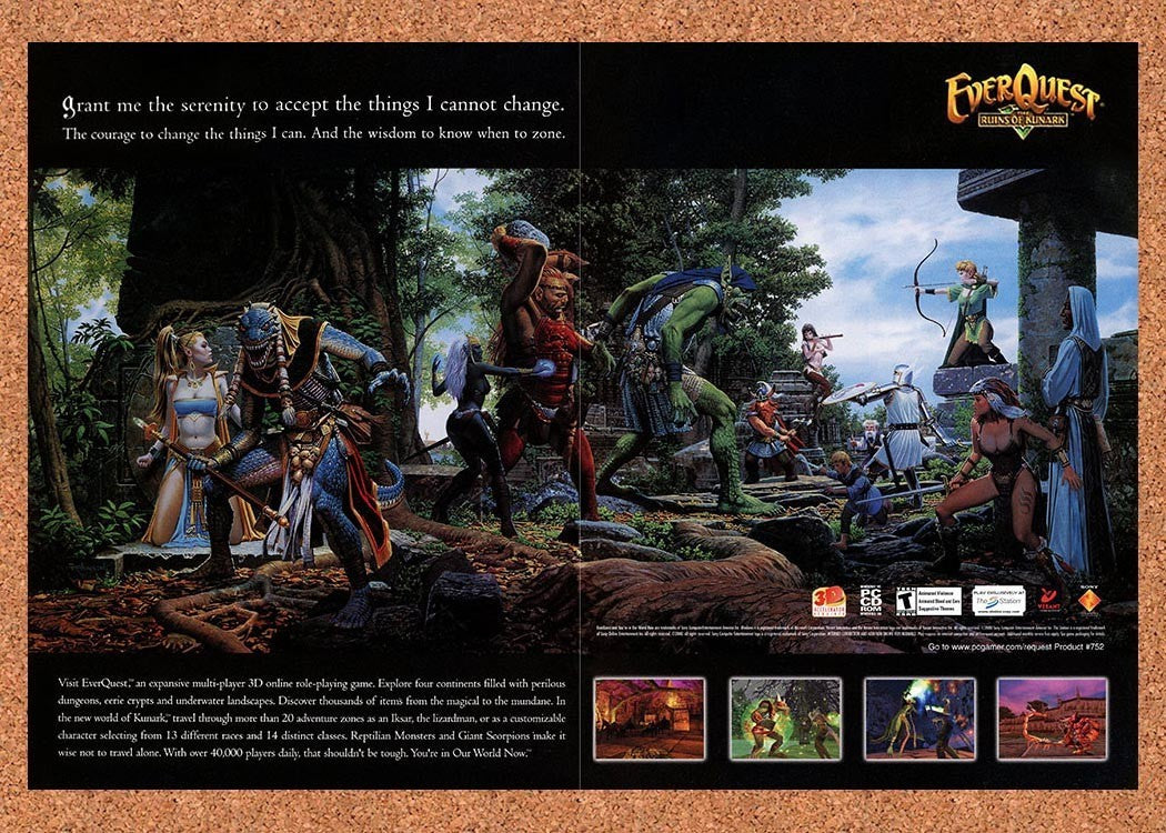 2000 EverQuest Ruins Of Kunark PC Original Advertisement / Retro Promo v1