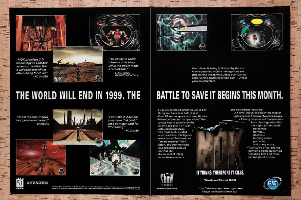 1997 MDK PC Original Advertisement / Retro Wall Art v3