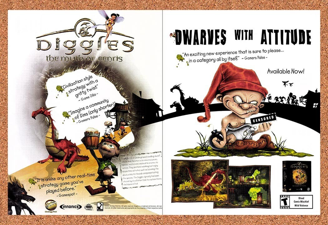 2002 Diggles Myth Of Fenris PC Original Advertisement / Retro Promo v2