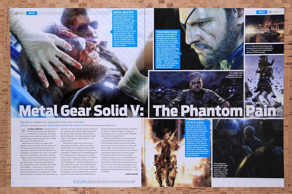 2013 Metal Gear Solid V The Phantom Pain Xbox 360 Original Ad / Wall Art v1
