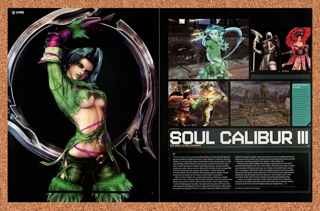 Soul Calibur III PS2 Original 2007 Ad Authentic Namco Video Game Promo