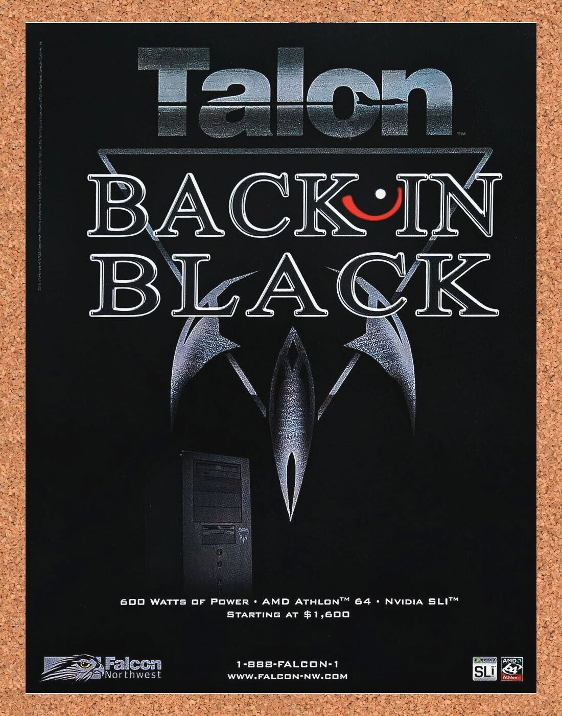 Falcon Northwest Original 2007 Ad Authentic Talon Gaming PC Retro Tech Promo