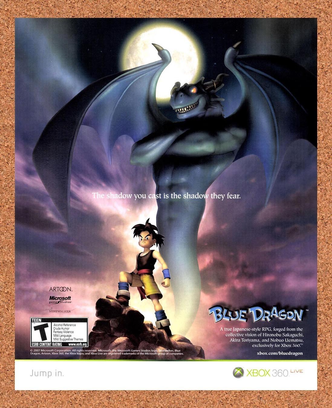 2007 Blue Dragon Xbox 360 Original Advertisement / Retro Promo v1