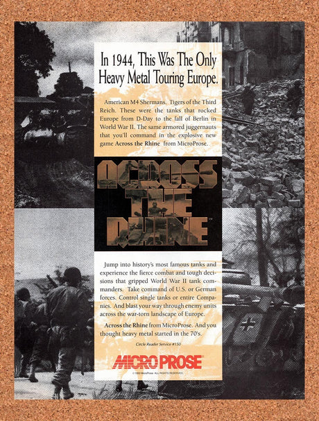 1994 Across The Rhine MS-DOS Original Advertisement / Retro Wall Art v1