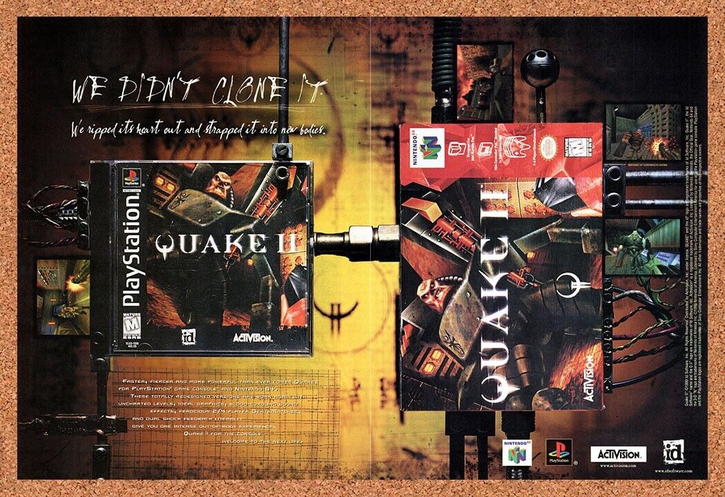 1999 Quake II N64 Original Advertisement / Retro Wall Art v4