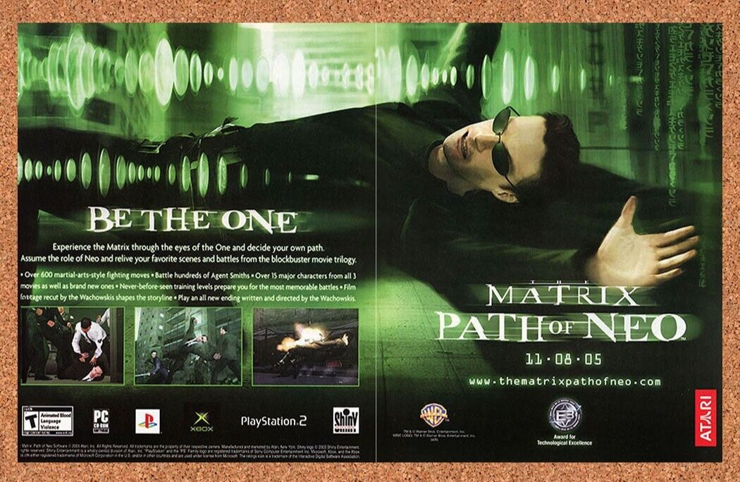 The Matrix Path Of Neo PS2 Original 2007 Ad Authentic Video Game Promo