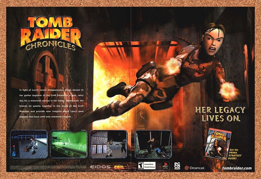 Tomb Raider Chronicles PS1 Original 2007 Ad Authentic Eidos Video Game Promo