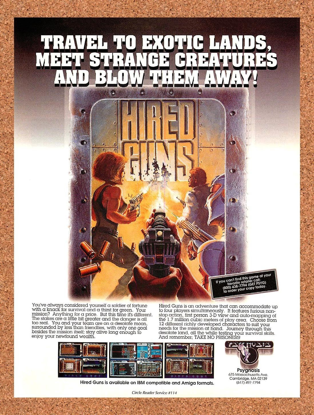 1994 Hired Guns PC Original Advertisement / Retro Promo v1