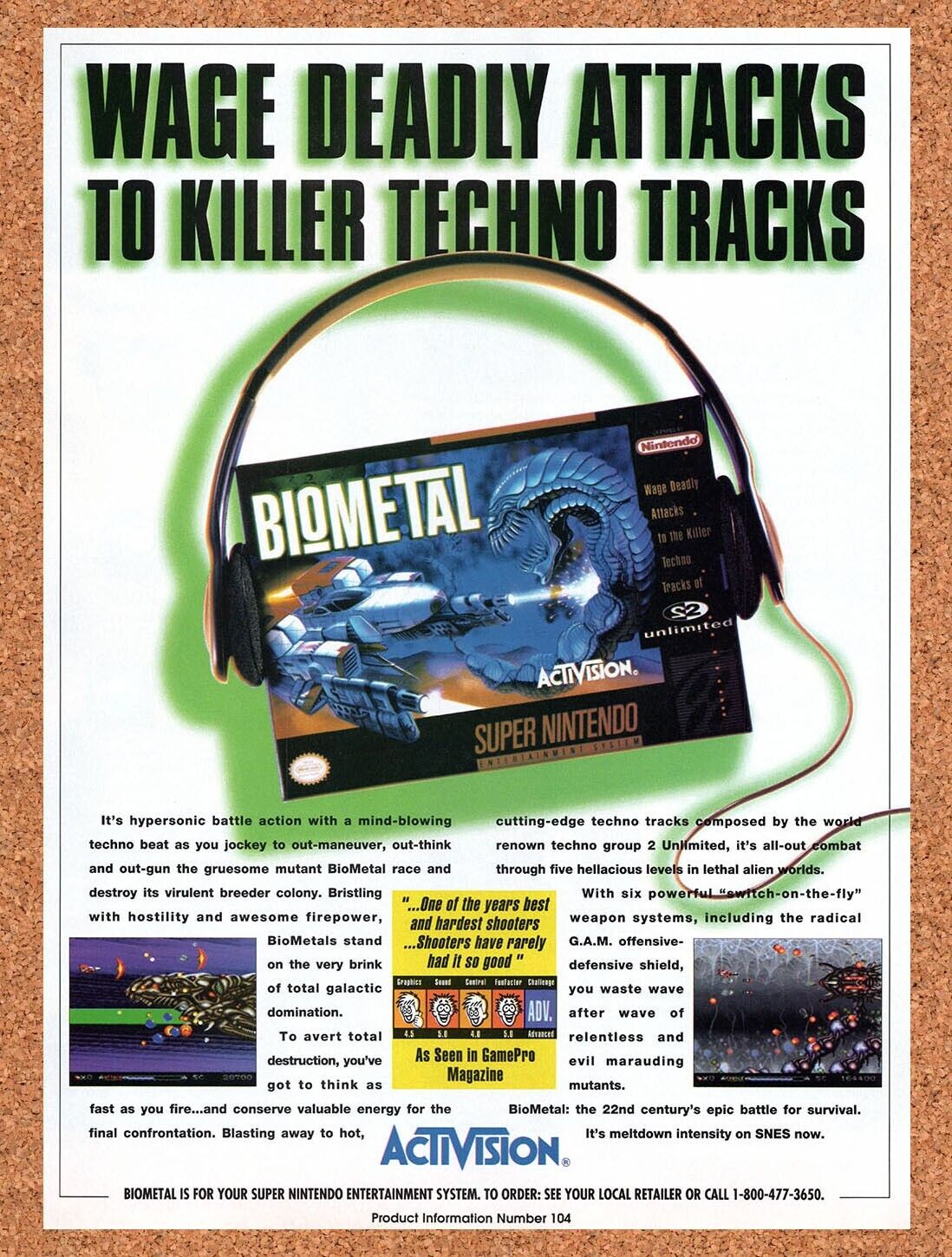 1993 Biometal SNES Original Advertisement / Retro Wall Art v1