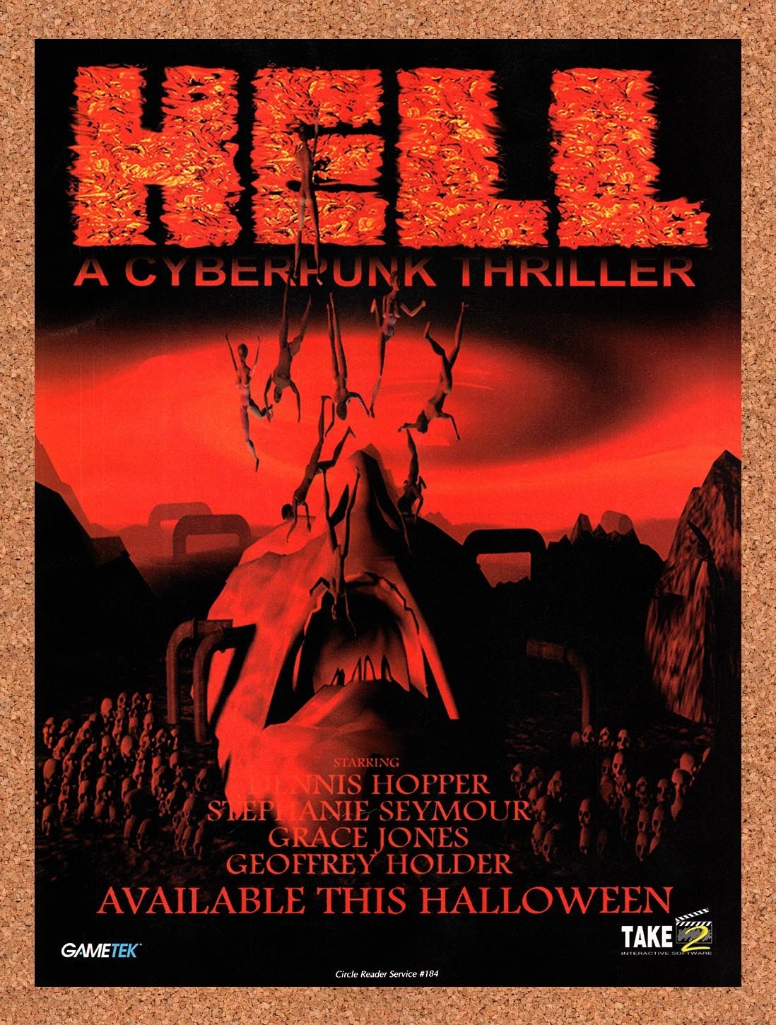1994 Hell A Cyberpunk Thriller MS-DOS Original Advertisement / Retro Promo v1