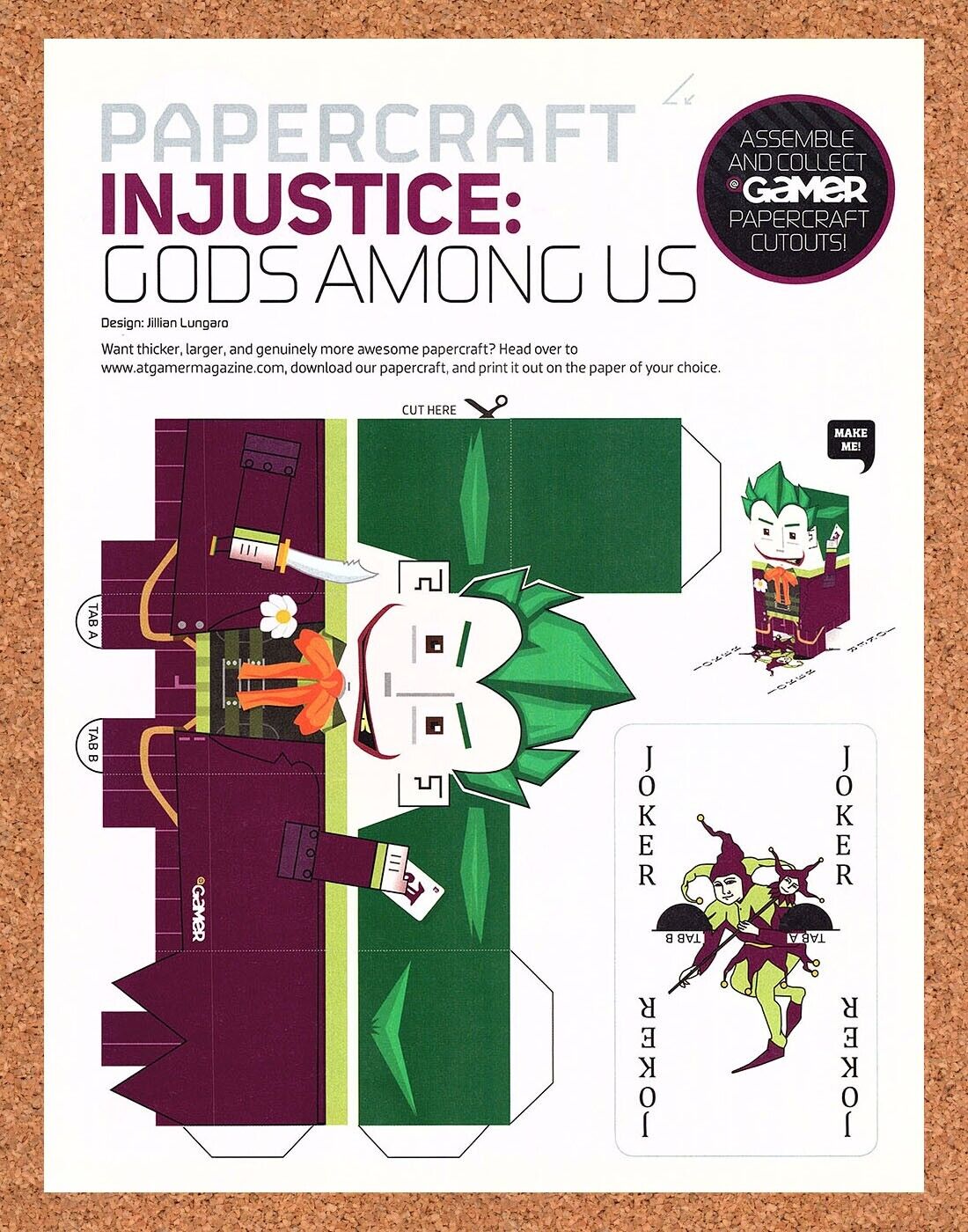 Injustice PaperCraft Original 2013 Ad Authentic Video Game Collectible Promo