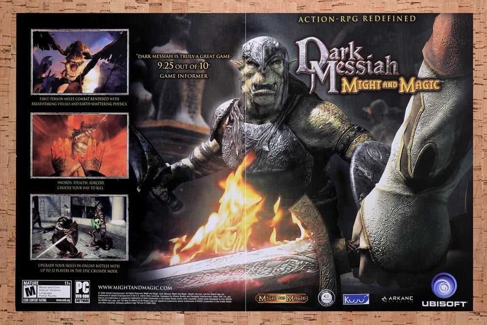 2007 Might And Magic Dark Messiah PC Original Advertisement / Retro Wall Art v3