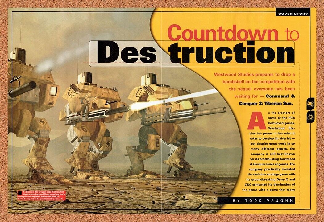 1998 Command & Conquer Tiberian Sun PC Original Ad / Retro Wall Art v8