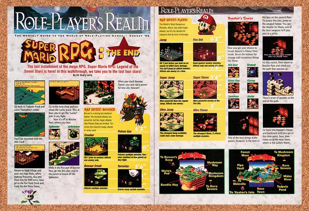 1996 Mario RPG End Game Strategy Original Advertisement / Retro Promo vr6