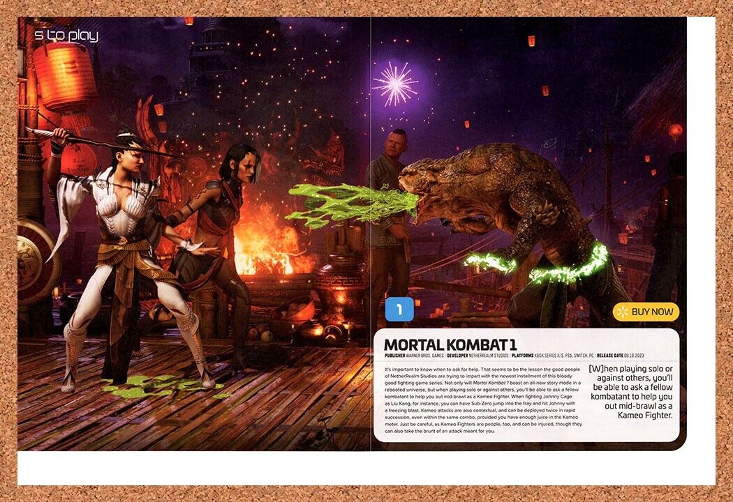 Mortal Kombat 1 Xbox Series X Original 2023 Ad - Video Game Display Promo