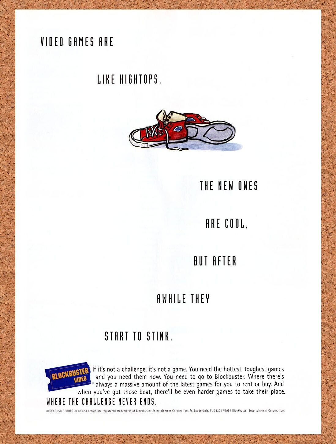 Blockbuster Video Original 1994 Vintage Ad - Video Game Promo