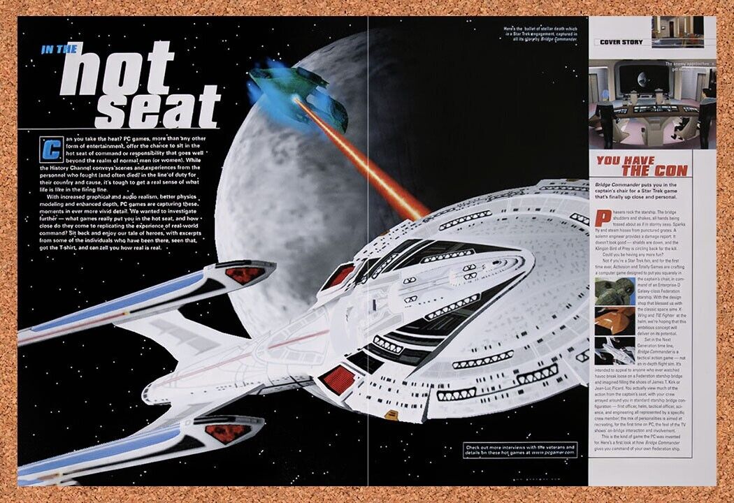 2000 Star Trek Bridge Commander PC Original Advertisement / Retro Wall Art v4