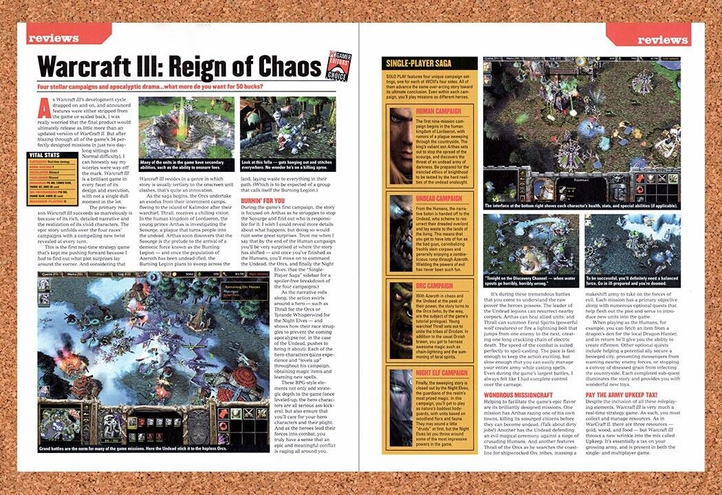 2001 WarCraft III PC Original Advertisement / Retro Wall Art v10