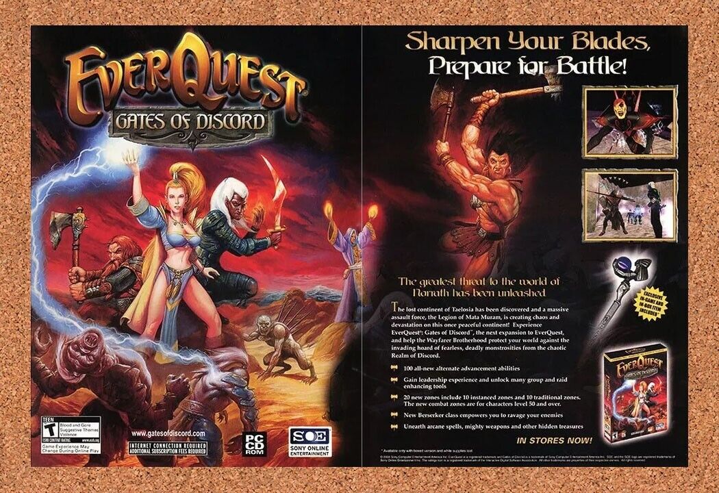 EverQuest Gates Of Discord PC Original 2006 Ad Authentic MMO Video Game Promo