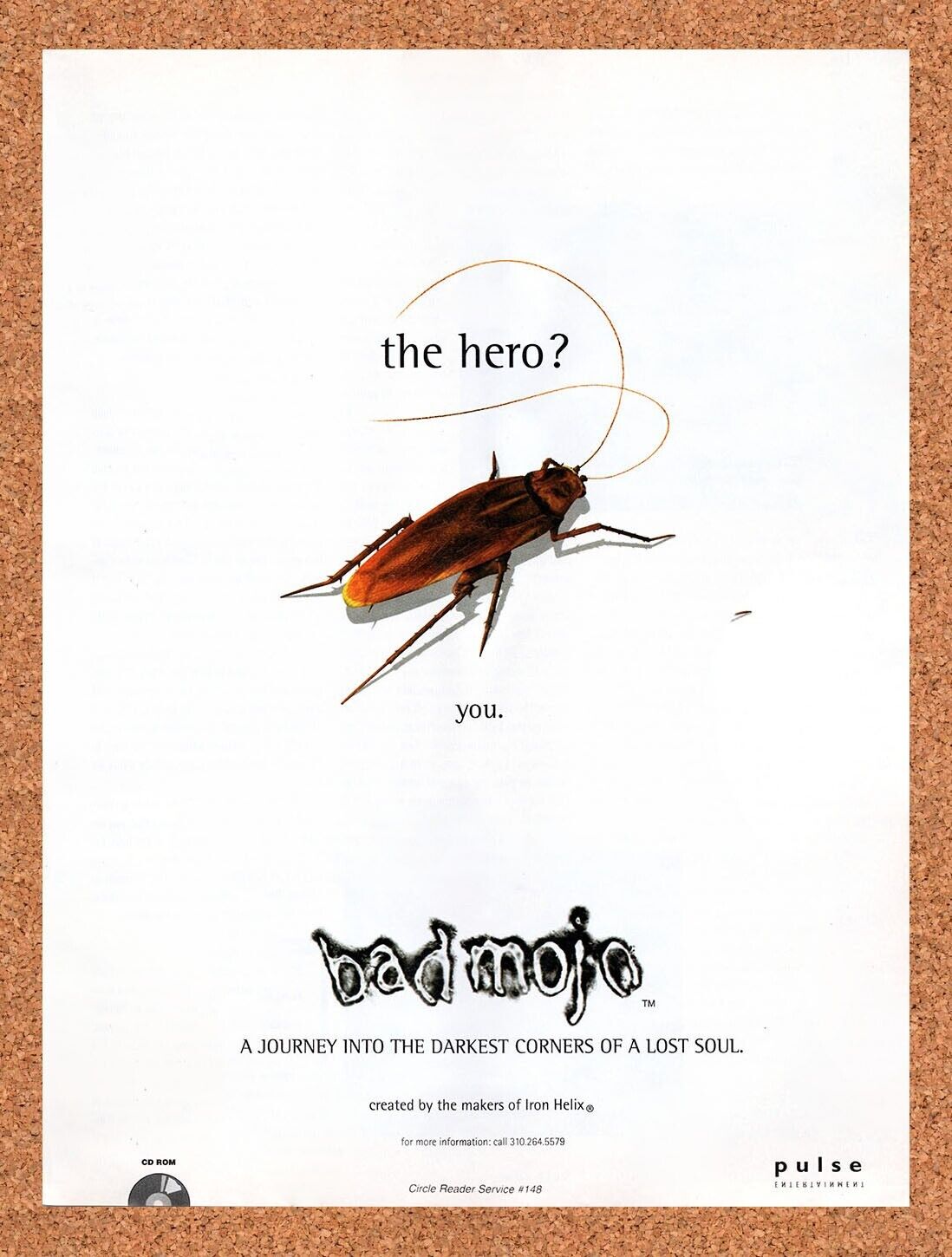 Bad Mojo PC Original 1995 Vintage Ad - Pulse Video Game Promo
