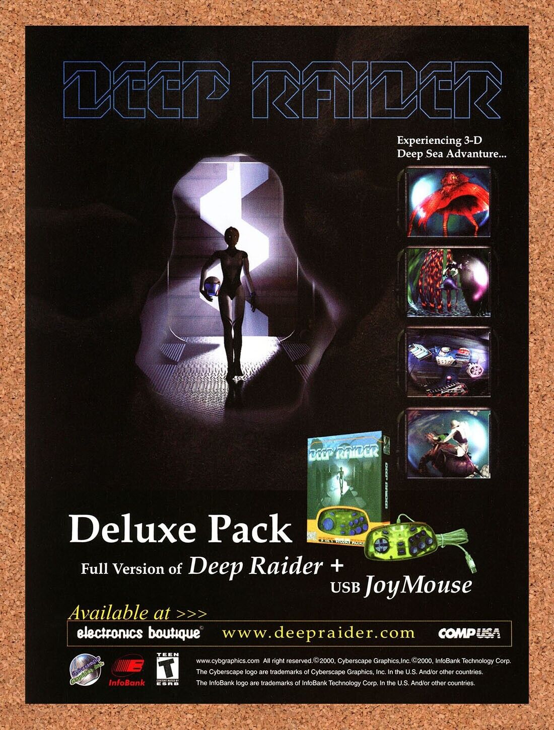 Deep Raider PC Original 2001 Ad Authentic EB Games Deluxe Pack Video Game Promo