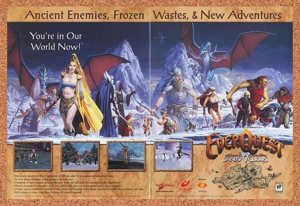 Everquest Scars of Velious Original 2001 Ad Authentic Firiona Vie Game Promo