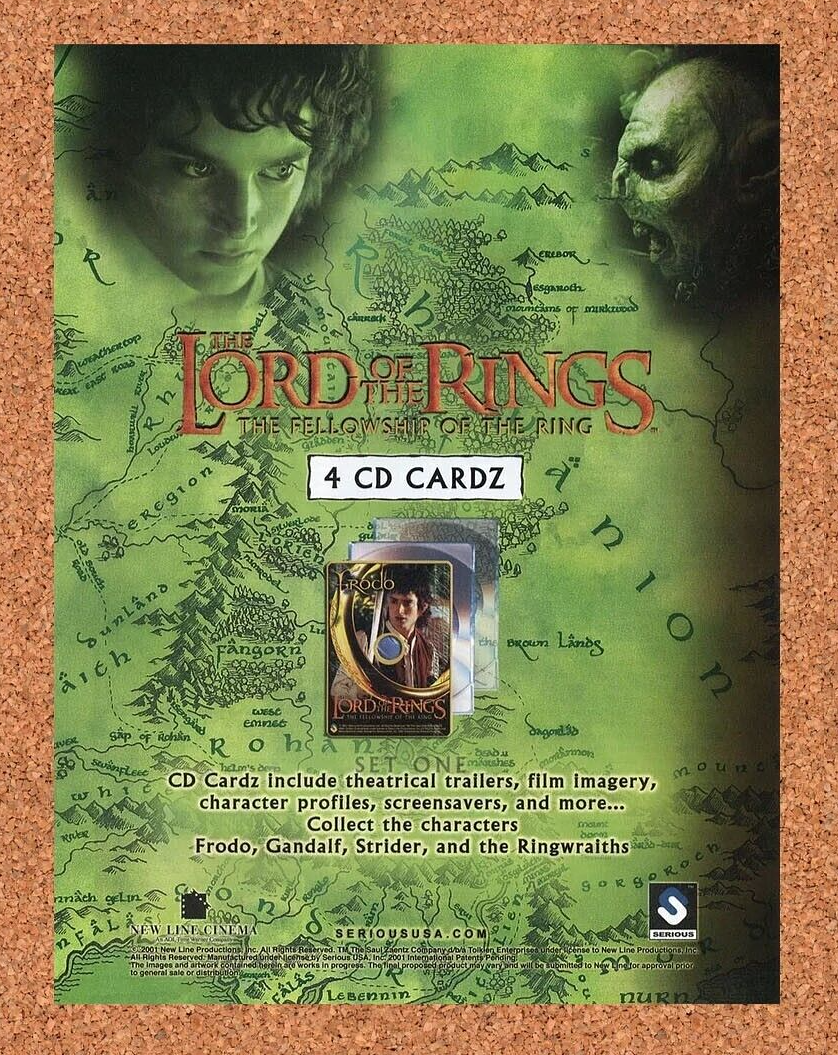 Lord Of The Rings Fellowship Original 2004 Ad Theatrical CD Card Authentic Promo