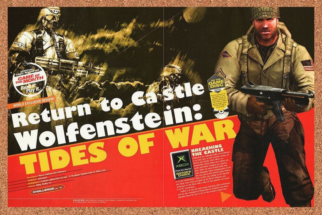 Return To Castle Wolfenstein Xbox Original 2003 Ad Authentic Video Game Promo