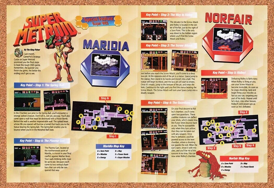 1994 Super Metroid SNES Original Advertisement / Retro Wall Art v3