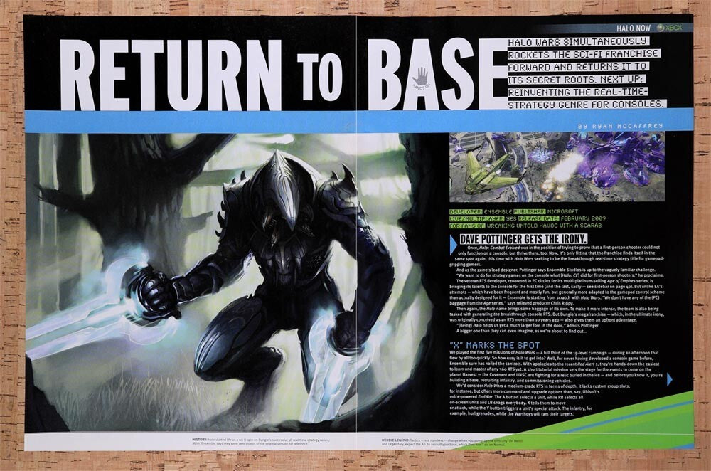 2009 Halo Wars Preview Story Original Advertisement / Retro Wall Art v4