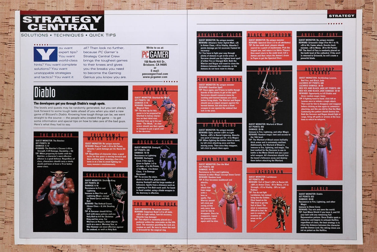 1997 Diablo PC Original Advertisement / Retro Wall Art v3