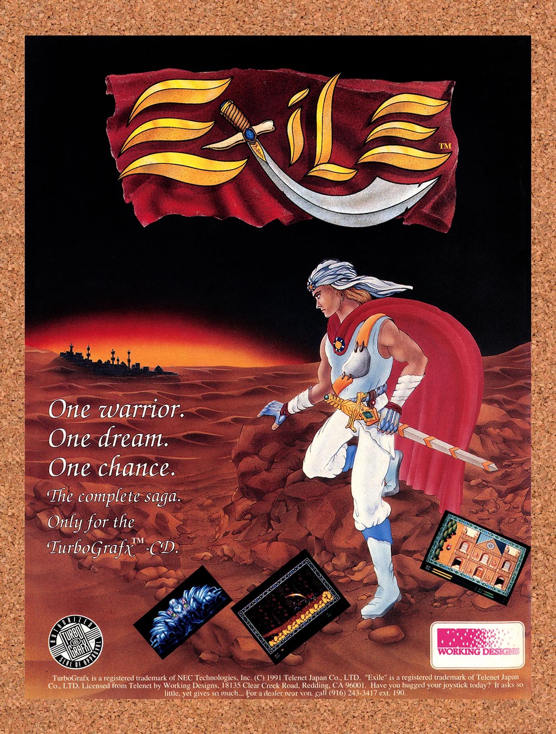 1993 Exile TurboGrafx-16 Original Ad